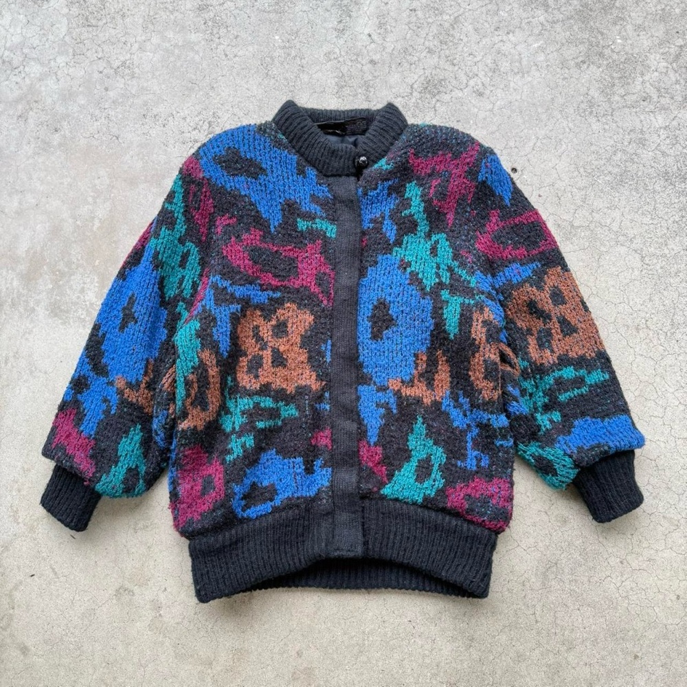 Vintage 80’s Rochelle California Colorful Abstract ZipUp Lined Jacket